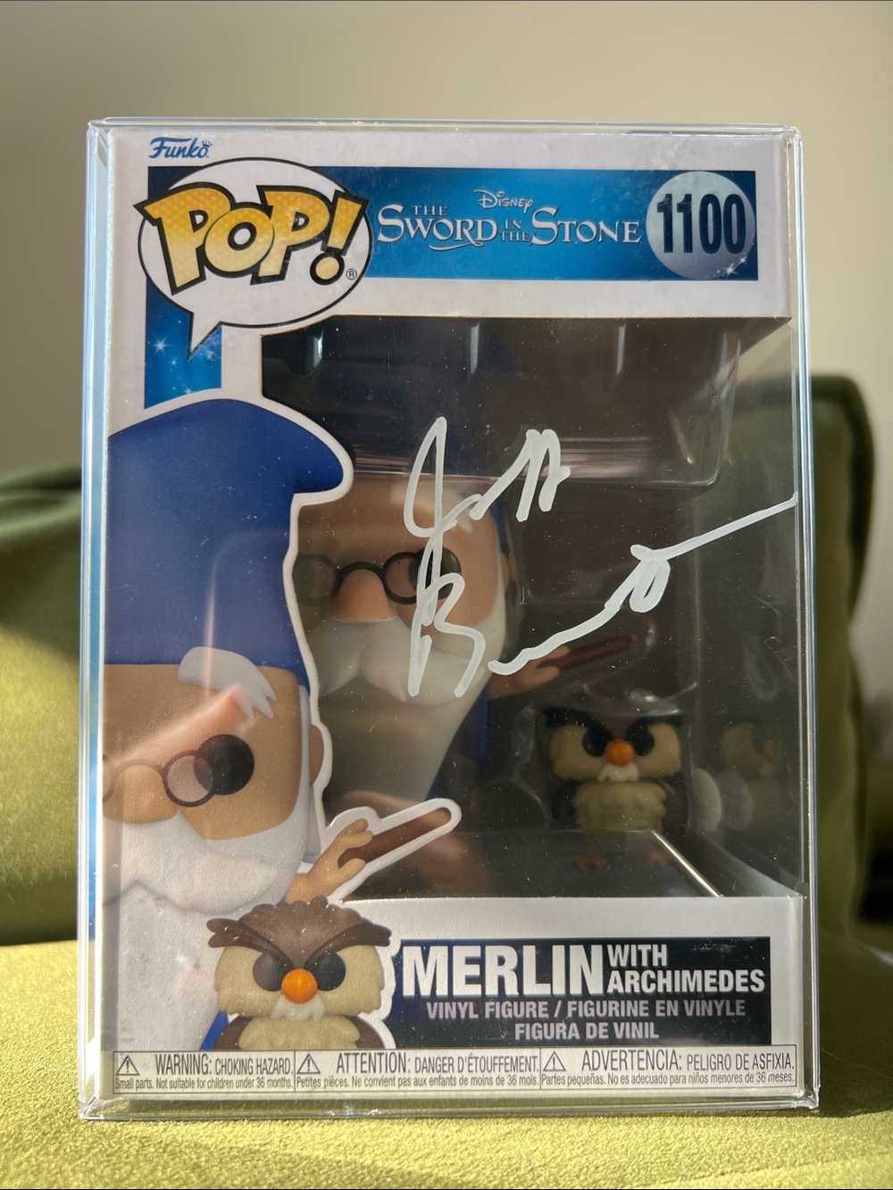 Authentic Jeff Bennett Signed Funko Pop! – Merlin with Archimedes #1100